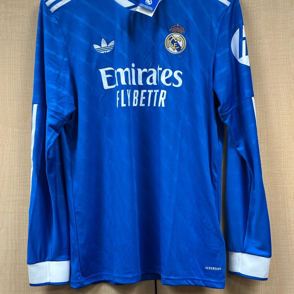 NWT Adidas Trefoil Blue Real Madrid 3rd Alternate Jersey 25/26 Kit JW4054 Sz L
